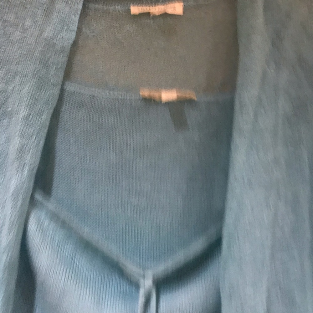 Eileen Fisher Sweater Set - Light Aqua Color - Picture 3 of 5